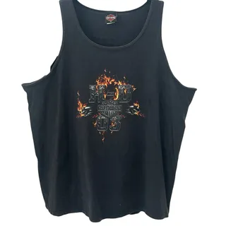 Photo of Vintage Y2K 2006 Harley-Davidson "H-D 03" Flames Graphic Tank Top Men's 2X