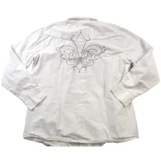 Photo of Riflessi Shirt Mens 2XL White Western Rhinestone Studded Snap Button Up 1505