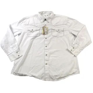 Photo of Riflessi Shirt Mens 2XL White Western Rhinestone Studded Snap Button Up 1505