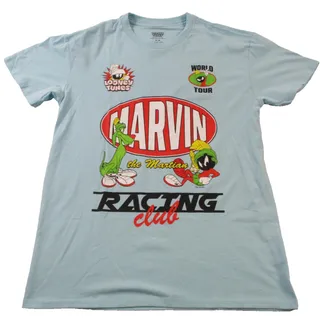 Photo of Looney Tunes Marvin The Martian Mens Medium Blue Racing Club Graphic Tee 1542-44