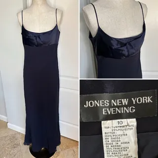 Photo of Jones New York Collection 90s Minimalist Slip Dress Maxi Gown