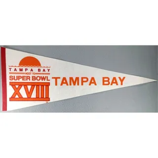Photo of Vintage Super Bowl XVIII Tampa Bay Host Felt Pennant 1984 NFL Football Rare