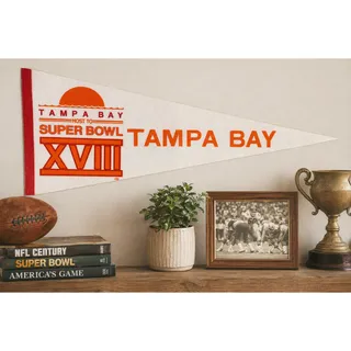 Photo of Vintage Super Bowl XVIII Tampa Bay Host Felt Pennant 1984 NFL Football Rare