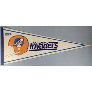 Photo of Vintage Oakland Invaders USFL Pennant Rare 1982 Football Banner 