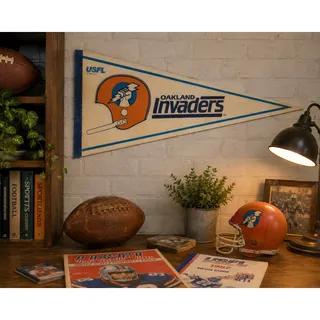Photo of Vintage Oakland Invaders USFL Pennant Rare 1982 Football Banner 