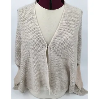 Photo of Free People Ivory Open Knit Cardigan Sweater Lace Sheer Boho Romantic Womens