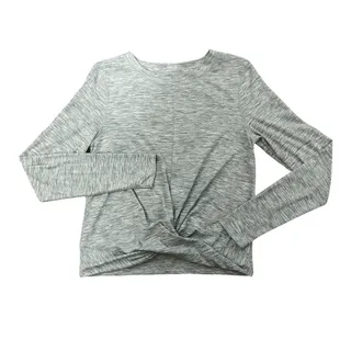 Photo of Old Navy Active Light Gray Long Sleeve Cropped Tee Womens Size S