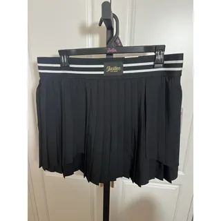 Photo of NWT New Girls Justice Black Pleated Skirt With Shorts XL Plus 16/18