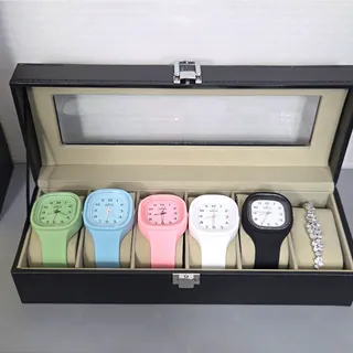 Photo of Invicta 5pc Celestial Silicone Watch Set W/Case Green Blue Pink White Black Gift