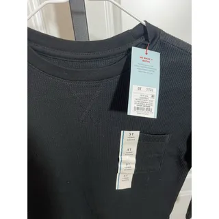 Photo of NWT New Cat & Jack Toddler Black Unisex Thermo Henley Style Long Sleeve Shirt 5T