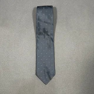 Photo of Armani Collezioni 100% Silk Tie Gray Gold Geometric Made in Italy