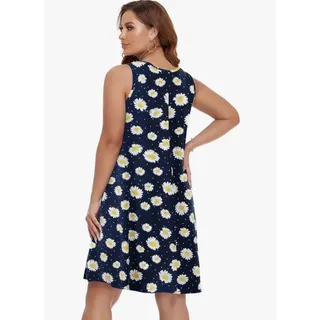 Photo of #286 MSRP $30 NWOT BELAROI NAVY BLUE DAISY TANK SUNDRESS WITH POCKETS ♡SIZE S♡