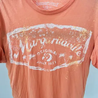 Photo of Margaritaville Island Classic T-Shirt Men's Large Orange Graphic Logo Since 1977