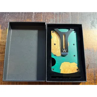 Photo of Avant Wood Minimalist Wallet Burl Wood Green Resin RFID Money Clip