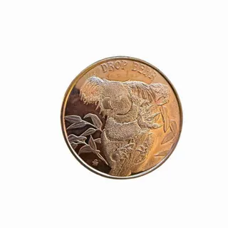 Photo of 1 oz .999 Fine Copper Round - Drop Bear Koala Cryptid Creatures Series