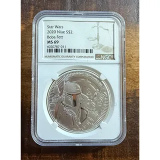 Photo of 2020 Niue $2 Star Wars Boba Fett 1 oz Silver Coin NGC MS 69