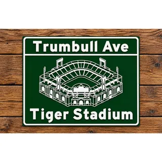 Photo of Tiger Stadium Trumbull Ave Road Sign Detroit Michigan Baseball Stadium Tigers 