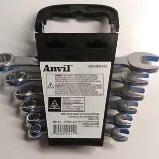 Photo of Anvil 6-Piece SAE Combination Wrench Set Chrome Plated Storage Case