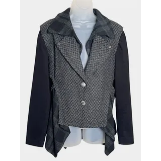 Photo of ANGELS NEVER DIE Black Gray Lagenlook Jacket Large Asymmetrical Wool Steampunk