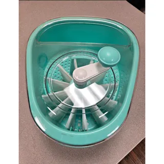 Photo of JOYLOOP Manual Fruit & Vegetable Washer Spinning Scrubber Bowl w/ Lid Teal