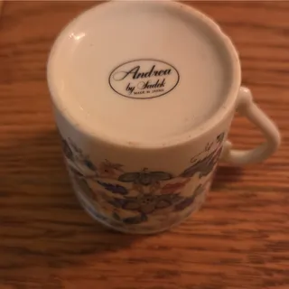 Photo of Andrea by Sadek Porcelain Floral Mug White Multicolor Gold Rim Japan