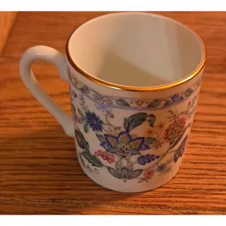 Photo of Andrea by Sadek Porcelain Floral Mug White Multicolor Gold Rim Japan