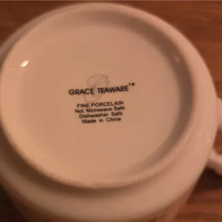 Photo of Grace Teaware Porcelain Floral Coffee Cup White/Multicolor Dishwasher Safe