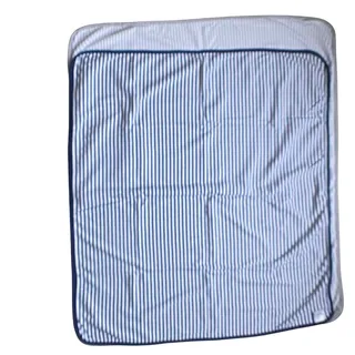 Photo of Hanna Andersson Baby & Toddler Strip Blanket Blue Gray %100 Cotton - Lot 2