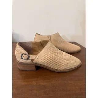 Photo of Lucky Brand Gahiro Boho Western Leather Tan Buckle Booties Size 10