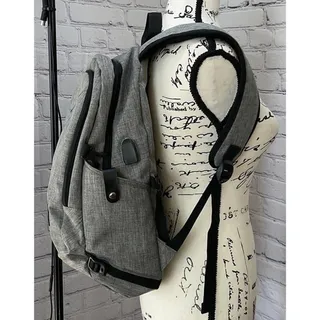 Photo of Mancro Large Gray Travel LapTop Backpack with USB Charging Port