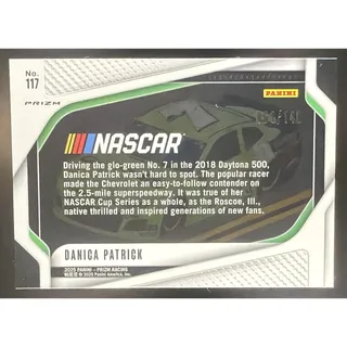 Photo of 2025 Panini Prizm NASCAR Danica Patrick #117 Rides Green Scope Prizms /149