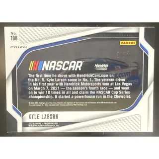 Photo of 2025 Panini Prizm NASCAR Kyle Larson #106 Rides Pulsar Prizms /299