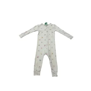 Photo of Grace & James Kids 2T White Alphabet Print Long Sleeve Zip Up Onesie