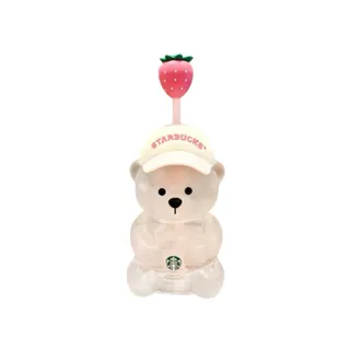 Photo of Authentic Starbucks Bearista Bear Glass Pink Drink Strawberry Cup 20 oz.