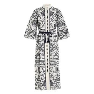 Photo of Zimmermann Lyre Embroidered Shirt Dress Sz 1