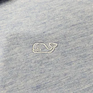 Photo of Vineyard Vines Polo Shirt Women’s Large Blue Heather Short Sleeve Whale Logo