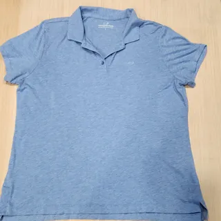 Photo of Vineyard Vines Polo Shirt Women’s Large Blue Heather Short Sleeve Whale Logo