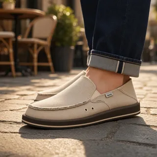 Photo of Sanuk Donny Hemp Two‑Tone Men’s Slip‑On Shoes – Natural – Size 11 D NWT