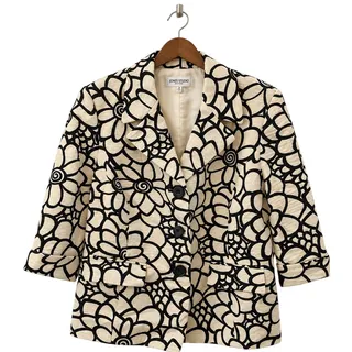 Photo of Jones New York Floral Embroidered Blazer in Black Ivory Jacket