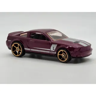 Photo of Hot Wheels ’07 Ford Shelby GT-500 Metallic Maroon Silver Stripes Loose 1:64