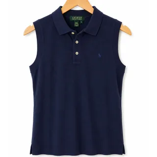 Photo of Ralph Lauren Navy Blue Sleeveless Golf Polo Shirt EUC Size Small
