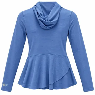 Photo of Carhartt Force Girls XL 14 Blue Striped Hoodie Pullover Ruffle Back Peplum Thumb