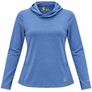 Photo of Carhartt Force Girls XL 14 Blue Striped Hoodie Pullover Ruffle Back Peplum Thumb