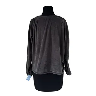 Photo of Hurley Gray Ribbed Cropped Sweatshirt Logoed Sleeves - L