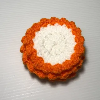 Photo of NWT Orange White Handmade Crocheted Facial Scrubbies by Dawny Set of 4
