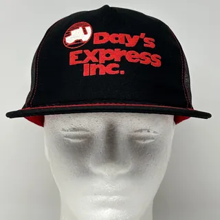 Photo of Vintage 80s Days Express Inc Trucker Hat Baseball Cap USA Mesh Snapback Black