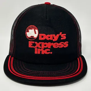 Photo of Vintage 80s Days Express Inc Trucker Hat Baseball Cap USA Mesh Snapback Black