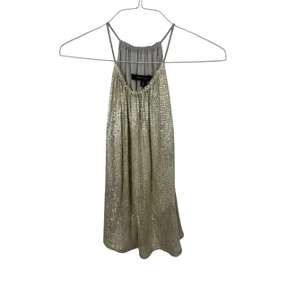 Photo of NWT Carmen Marc Valvo Silver Sequin Metallic Halter Top Deadstock Party Cocktail
