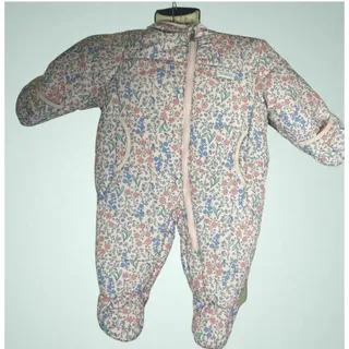 Photo of OshKosh B'Gosh Baby Girls Hooded Pram Pink Floral Puffer Suit With Cozy Lining