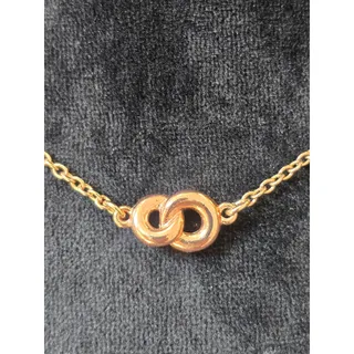 Photo of Gold Tone Double Circle Link Delicate Necklace